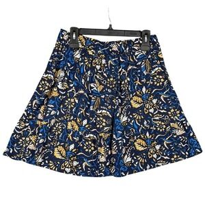 LOFT Ditzy‎ Floral Whimsigoth Elastic Waist Skirt Size M Lightweight Navy Fairy
